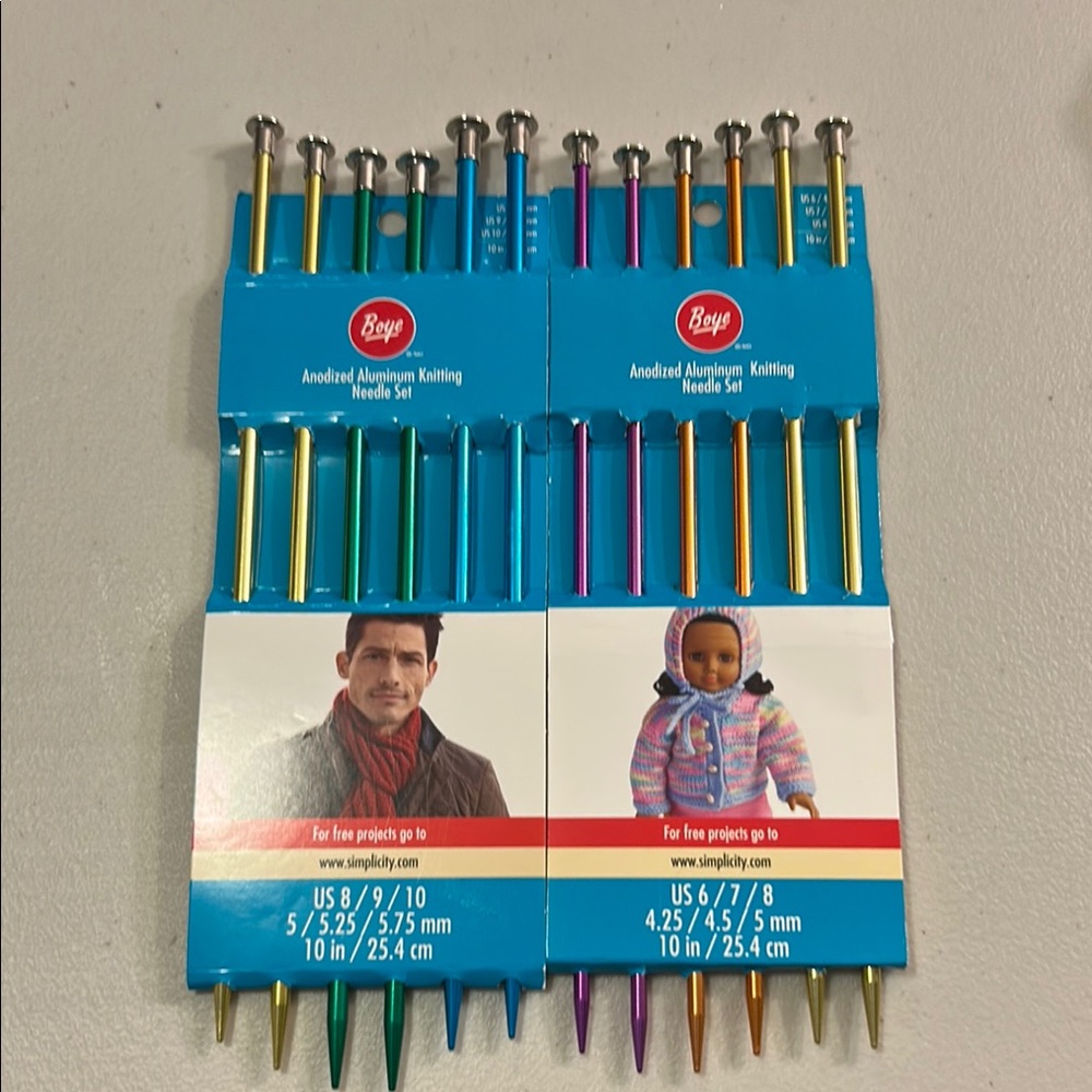 Boye Anodized Aluminum Knitting Needle Set
